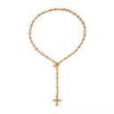Vintage Jesus Cross Pendant Long Necklace