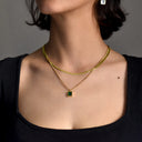 Evie Layered Necklace (green)