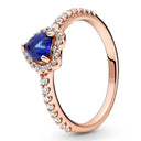Elevated red heart ring