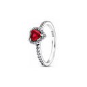 Elevated red heart ring