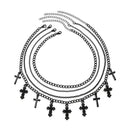 Goth Black Cross Jesus Necklace