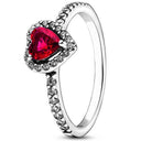 Elevated red heart ring