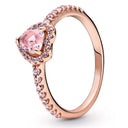 Elevated red heart ring