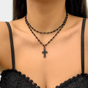 Black Cross Jesus necklace