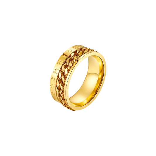 MARK-CARVED CHAIN RING