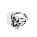 AURORA-ABSTRACT SILVER RING