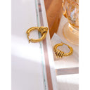 Gold Twisted Huggie Earrings