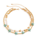 Ocean Blue Starfish Star Beads Chain
