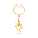 Vintage Punk Scorpion Tassel Chain Ring Bracelet Set