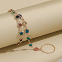 Emerald Blue Crystal Hand chains