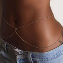 Simple Double Layer Copper Bead Chain Waist Belly