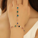 Emerald Blue Crystal Hand chains