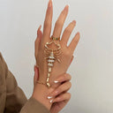 Vintage Punk Scorpion Tassel Chain Ring Bracelet Set