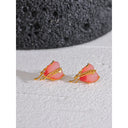Pink Resin Heart EARRINGS