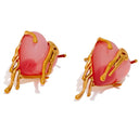 Pink Resin Heart EARRINGS