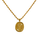 Oval Flower  Necklace Stainless