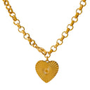 Romantic Heart Rose Flower Necklace